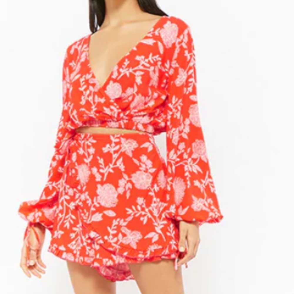 Orange Flare Sleeve Top